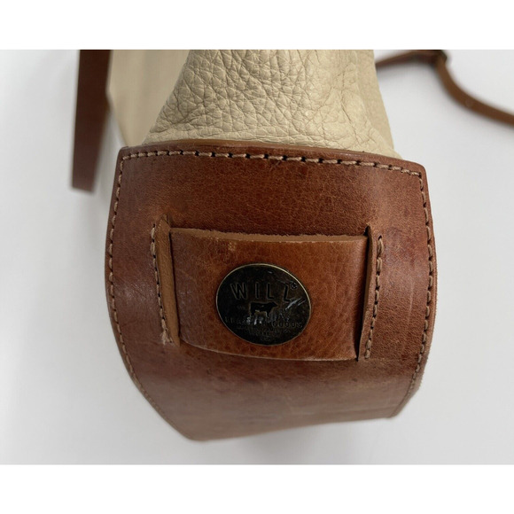 Will Leather Goods Handbag Beige Leather Magnetic Flap Pockets - Picture 11 of 11